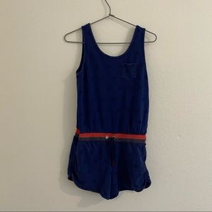 blue and red romper